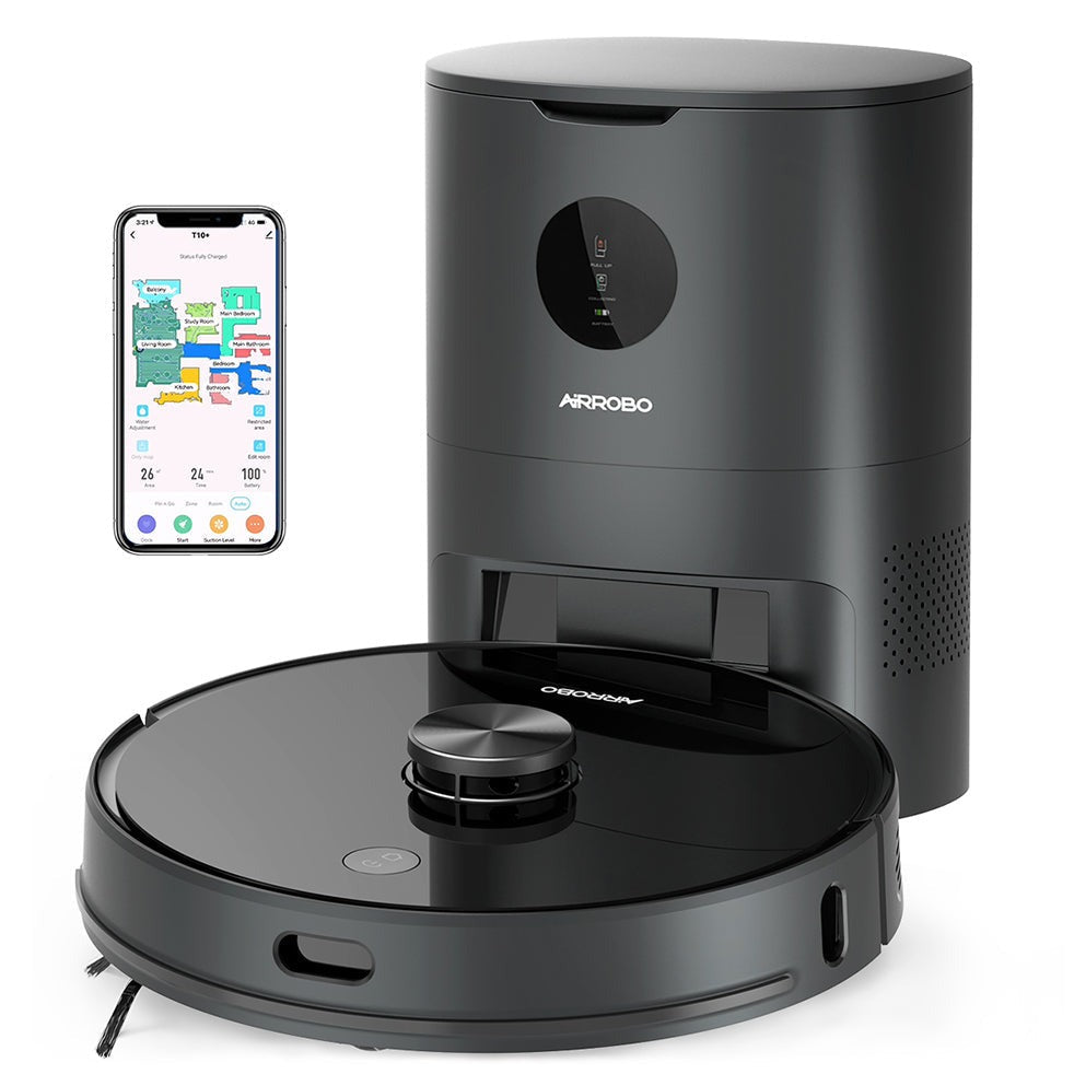 Robot Vacuum and Mop,Best Robot Vacuum for Carpet,Hardwood Floor Self Emptying Robot Vacuum Pet Hair | AIRROBO T10